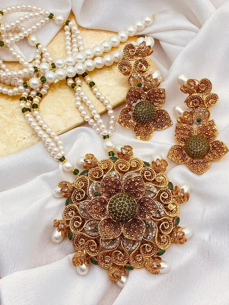 Designer flower Mala set NJ-1639 Nayab Jewellery