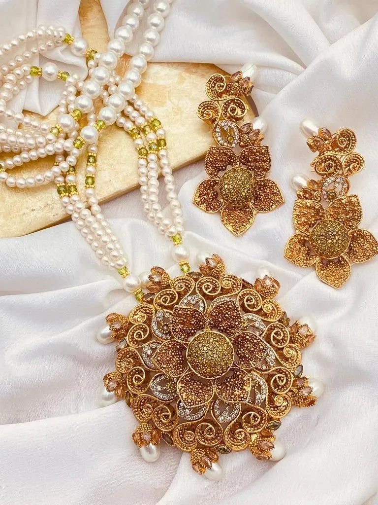 Designer flower Mala set NJ-1639 Nayab Jewellery