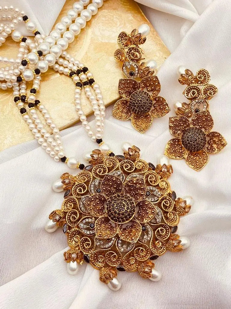 Designer flower Mala set NJ-1639 Nayab Jewellery