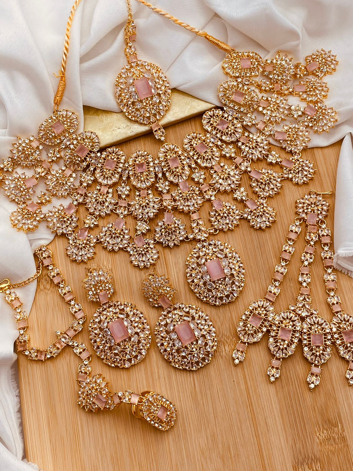 Designer kiara advani Hand Made Pure Zarcon Work 6 pcs Bridal set  NJ -1723 Nayab Jewellery