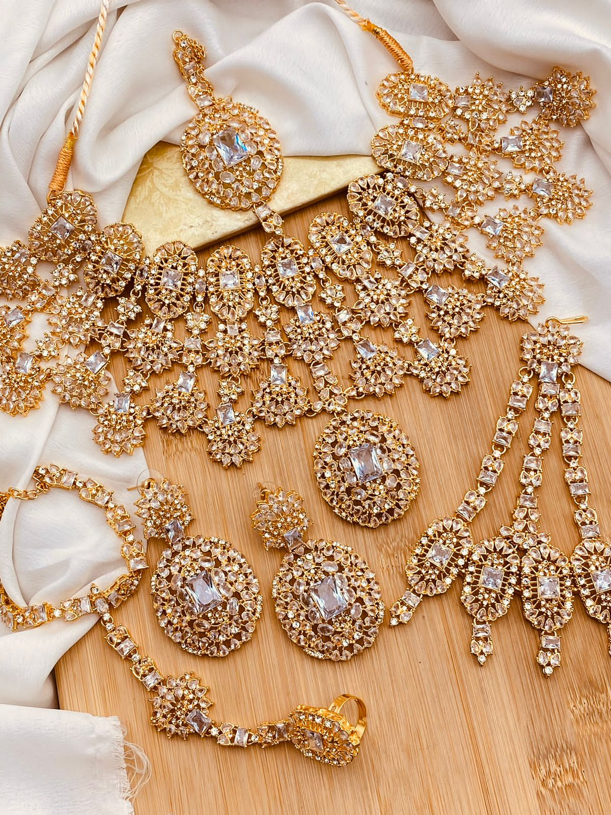 Designer kiara advani Hand Made Pure Zarcon Work 6 pcs Bridal set  NJ -1723 Nayab Jewellery