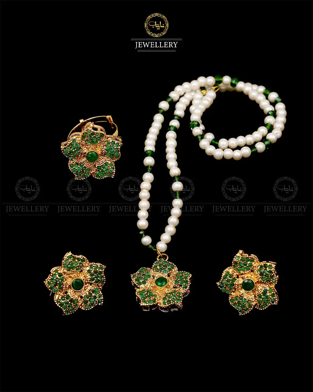 Designer star Locket combo set-1939 Nayab Jewellery