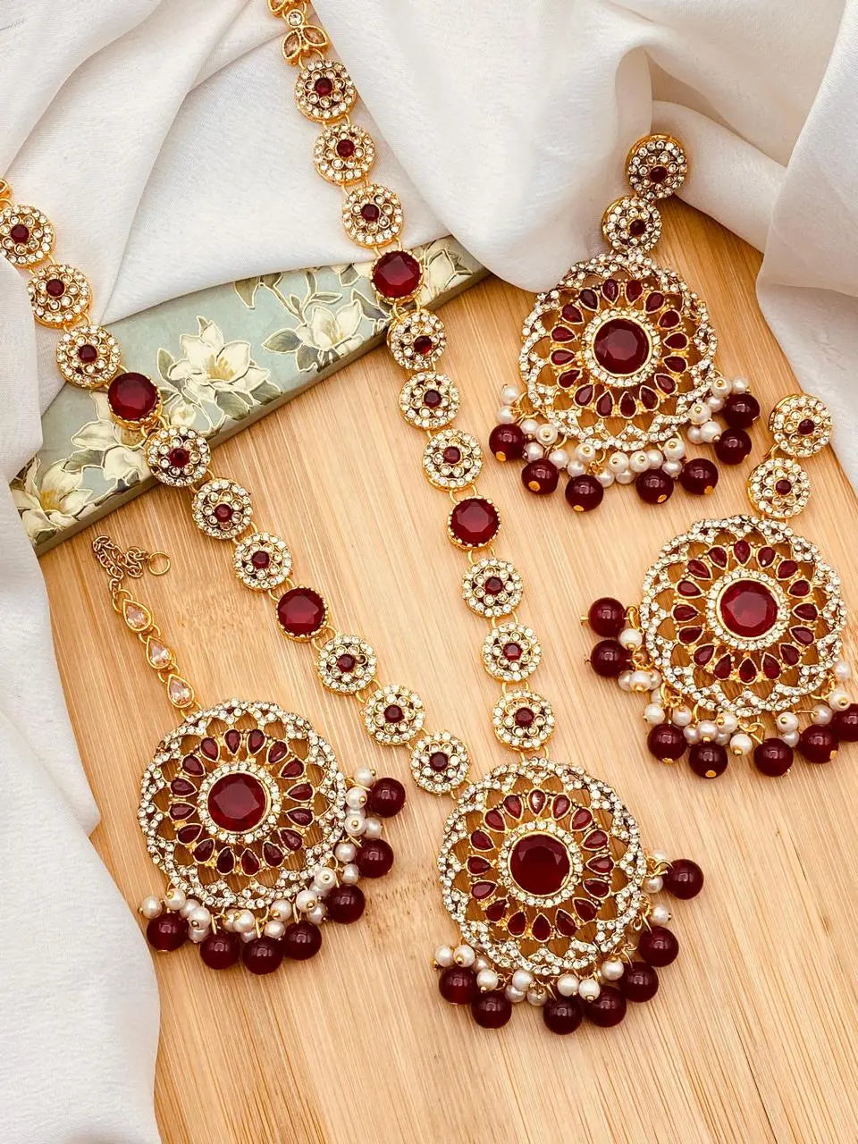 Dilruba Mala with Hoops & Tika-2078 Nayab Jewellery