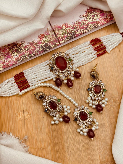 Azka Zirconia Guluband set N-1030-Golden