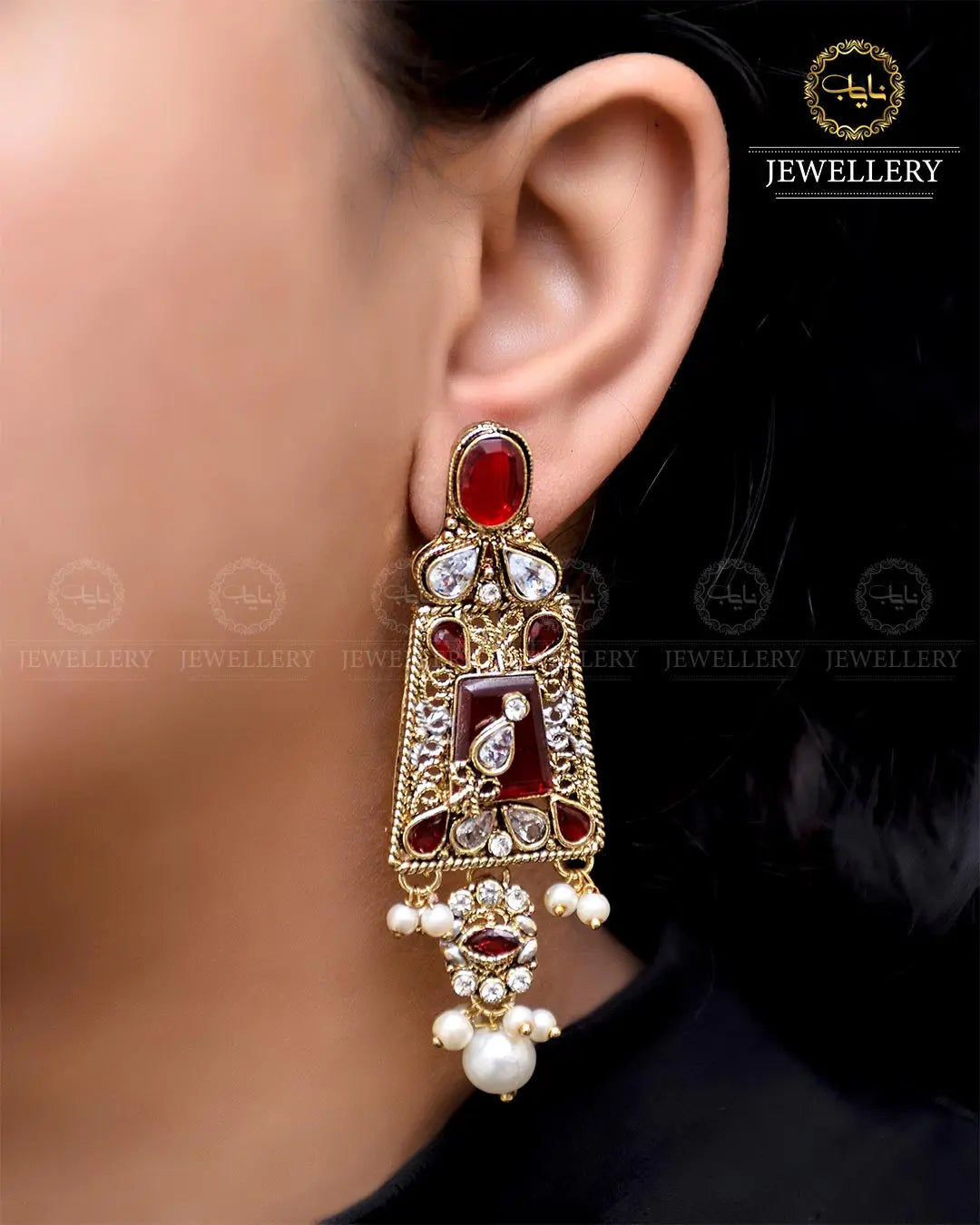 Egyptian Earrings  NJ-1756 Nayab Jewellery