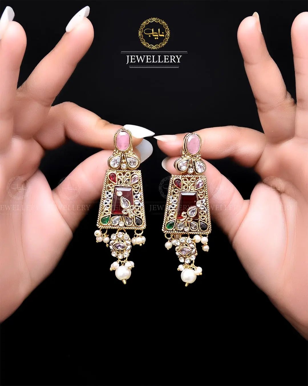 Egyptian Earrings  NJ-1756 Nayab Jewellery