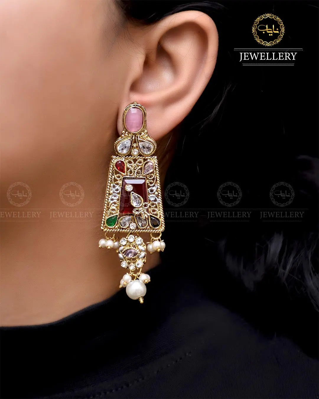 Egyptian Earrings  NJ-1756 Nayab Jewellery