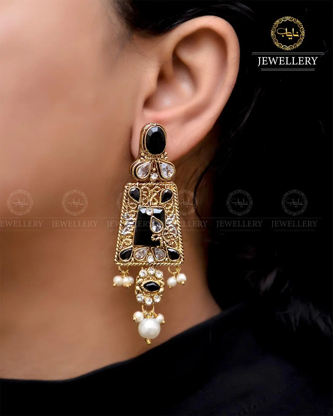 Egyptian Earrings  NJ-1756 Nayab Jewellery