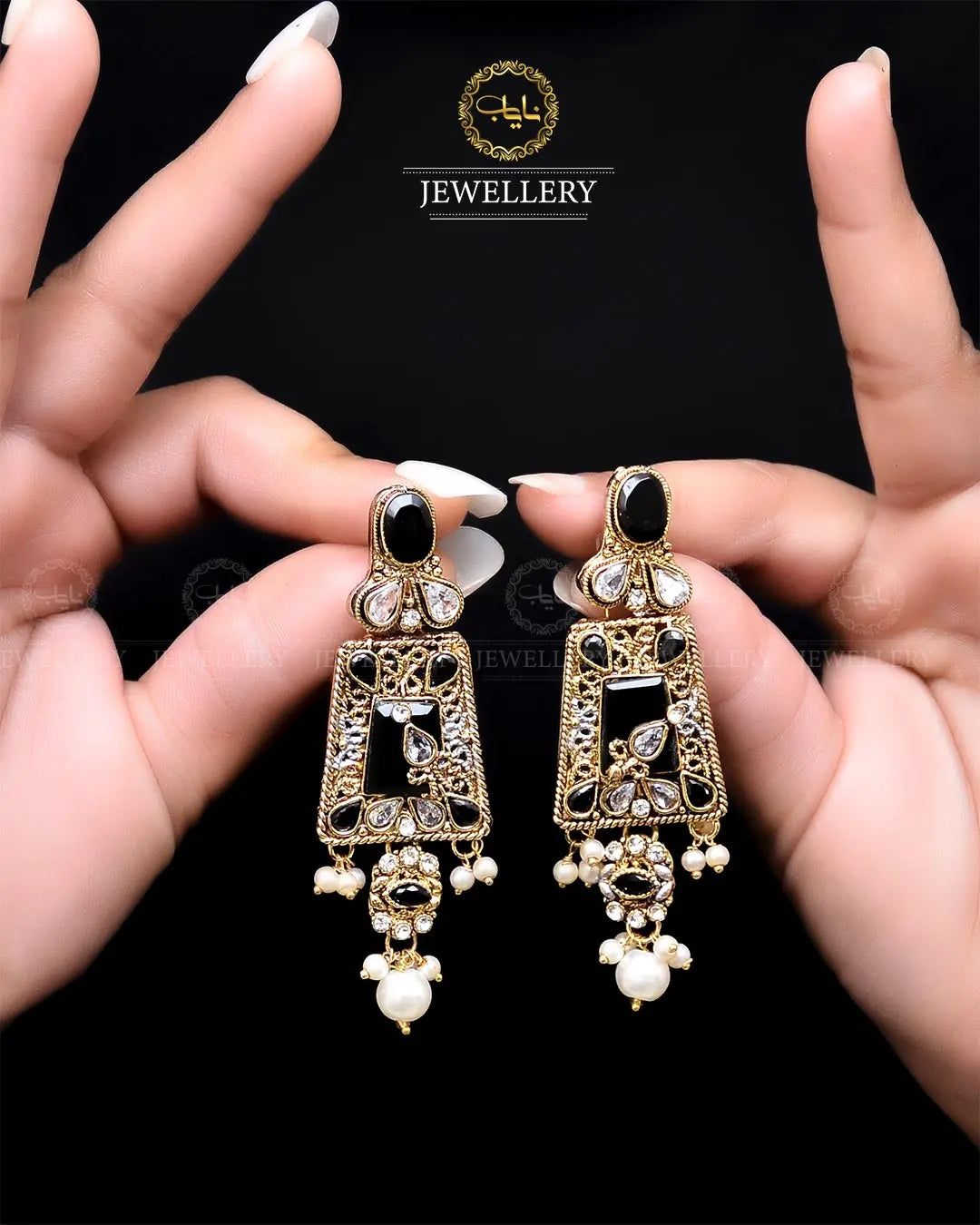 Egyptian Earrings  NJ-1756 Nayab Jewellery