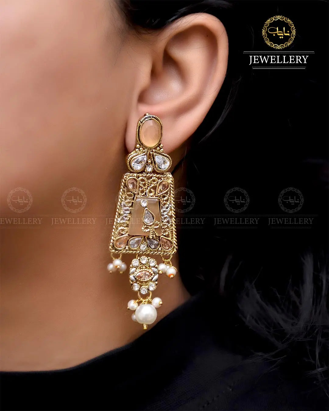 Egyptian Earrings  NJ-1756 Nayab Jewellery