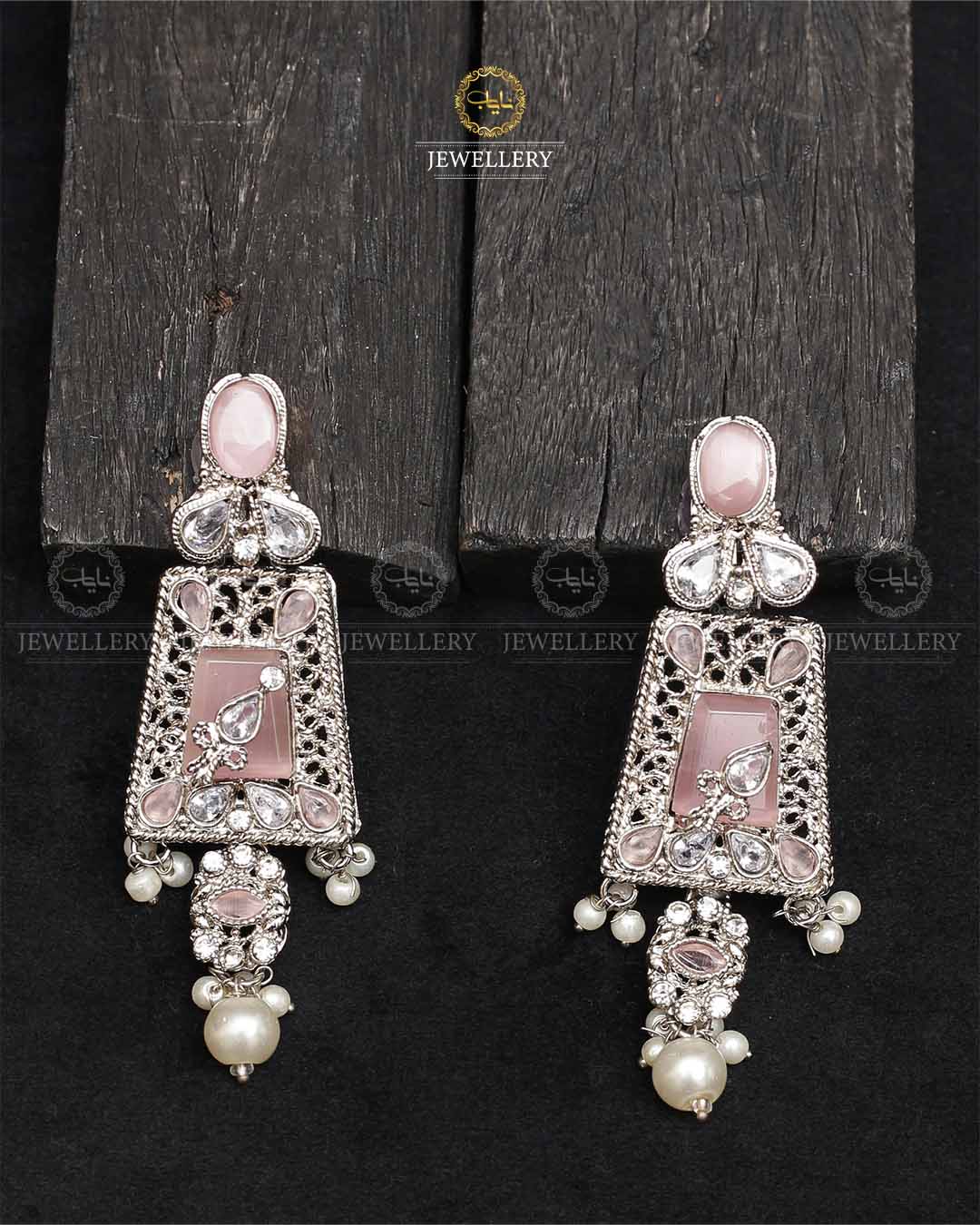 Egyptian Earrings  NJ-1756-Silver Nayab Jewellery