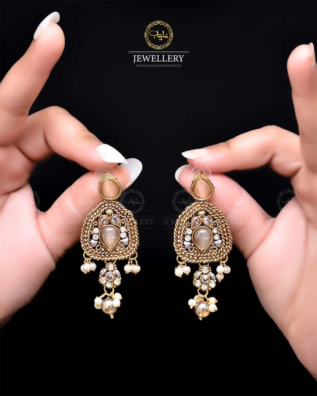 Egyptian Earrings NJ-1759-G Nayab Jewellery