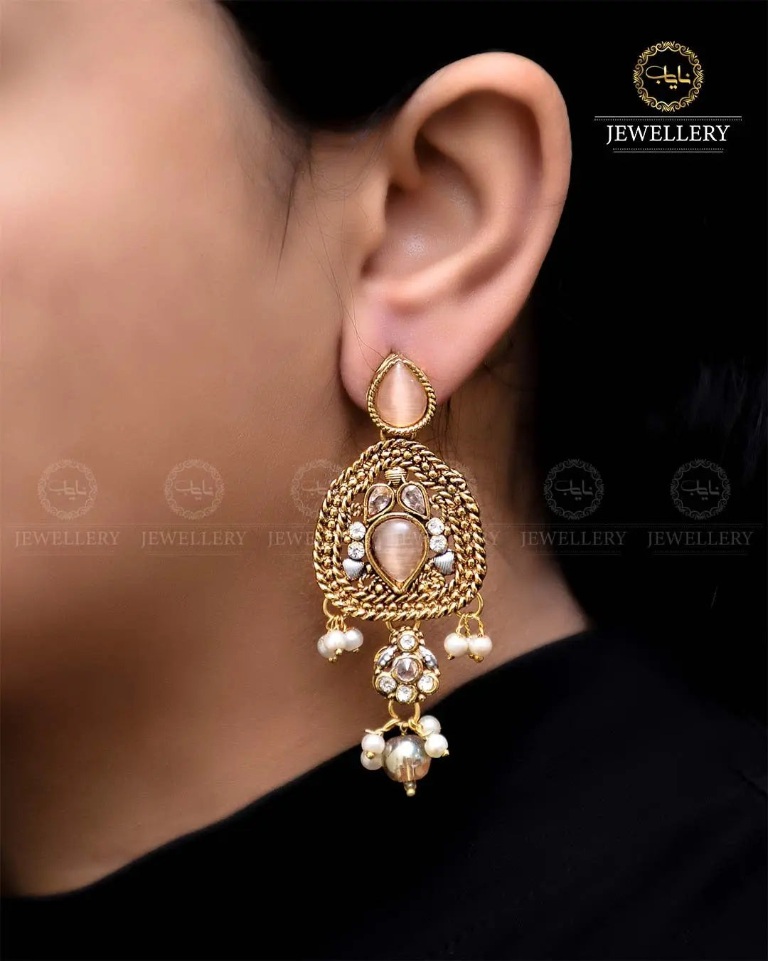 Egyptian Earrings NJ-1759-G Nayab Jewellery