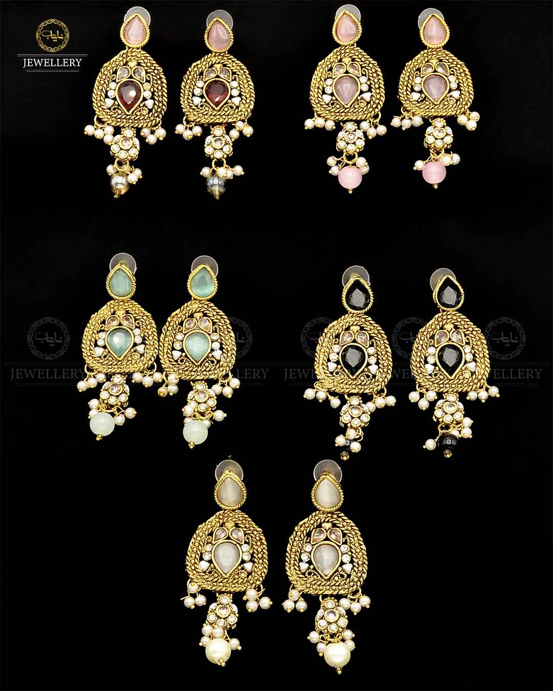 Egyptian Earrings NJ-1759-G Nayab Jewellery