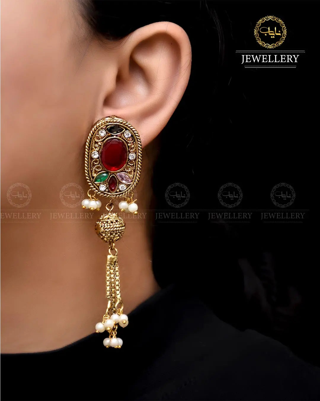 Egyptian Jhumki   NJ-1757-G Nayab Jewellery