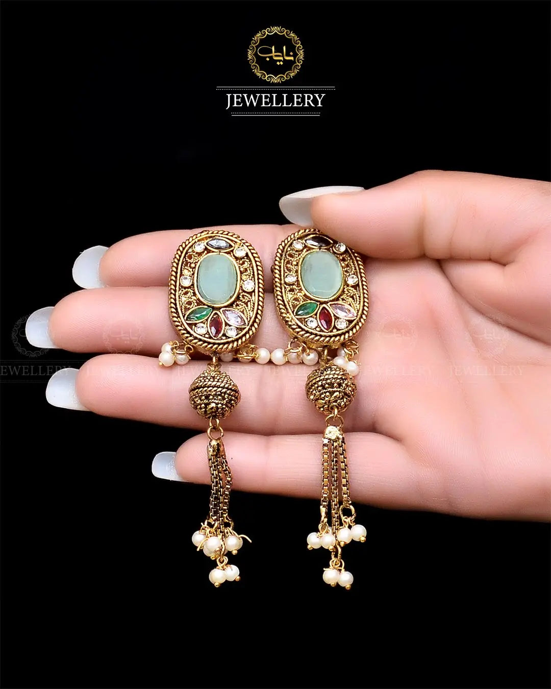 Egyptian Jhumki   NJ-1757-G Nayab Jewellery