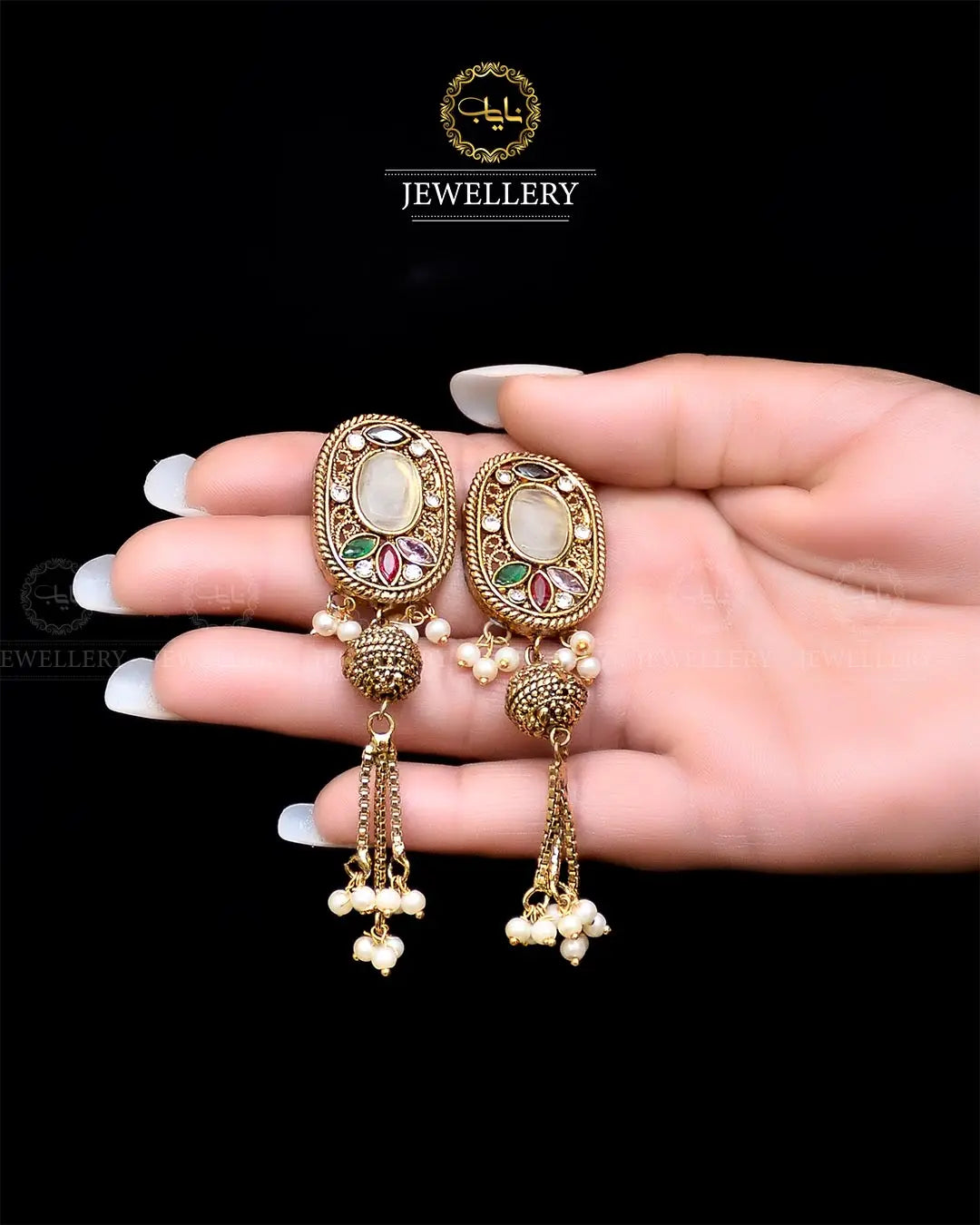 Egyptian Jhumki   NJ-1757-G Nayab Jewellery