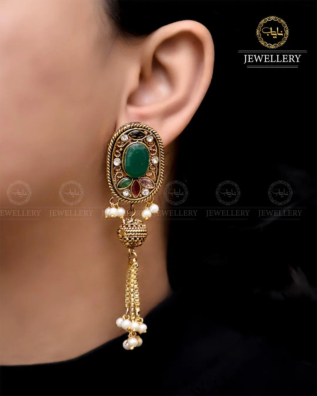 Egyptian Jhumki   NJ-1757-G Nayab Jewellery