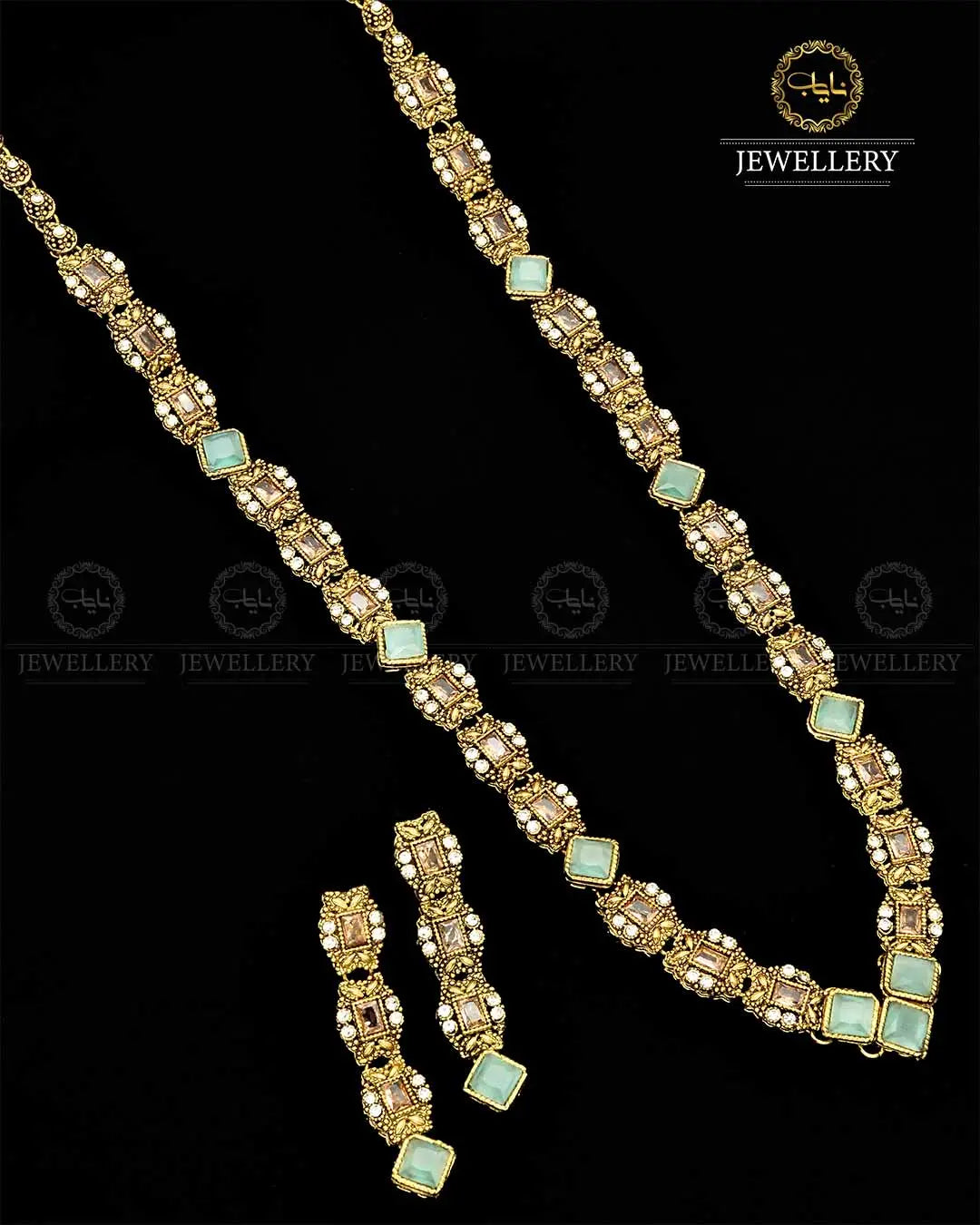 Egyptian Mala set in Antique Polish NJ-1791 Nayab Jewellery