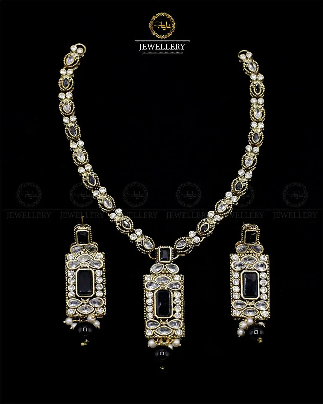 Egyptian Necklace set NJ-1862-G Nayab Jewellery