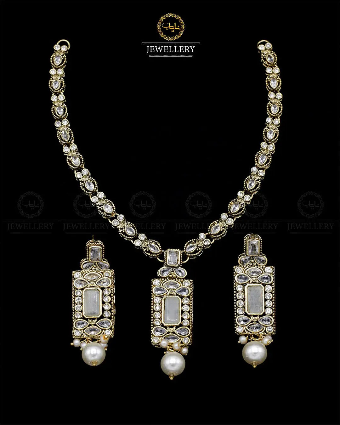 Egyptian Necklace set NJ-1862-G Nayab Jewellery