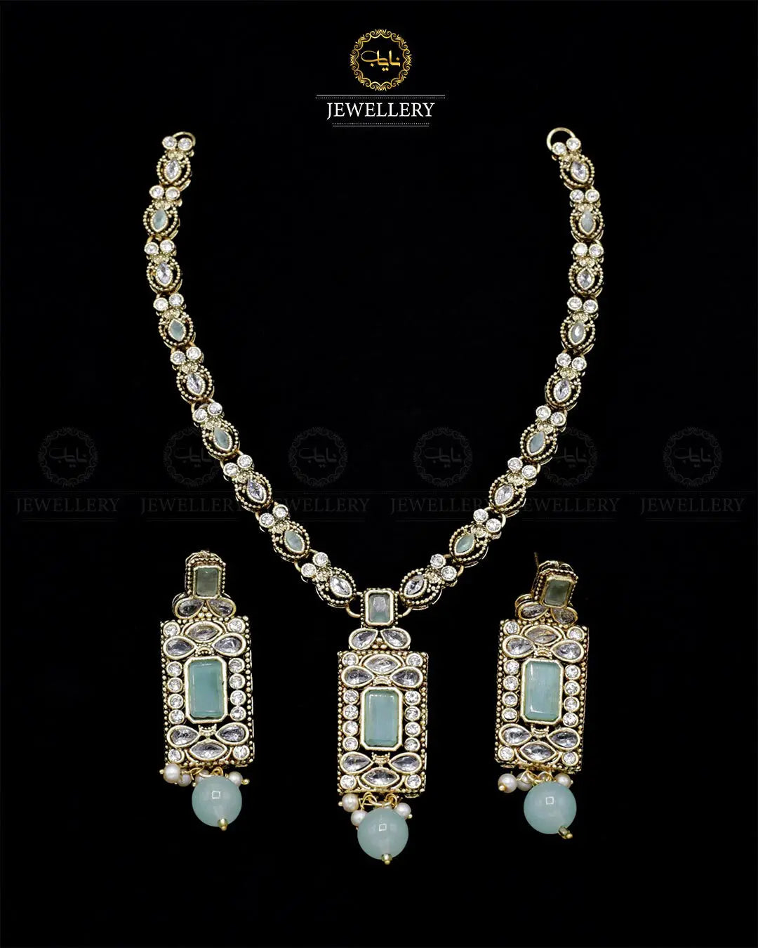 Egyptian Necklace set NJ-1862-G Nayab Jewellery