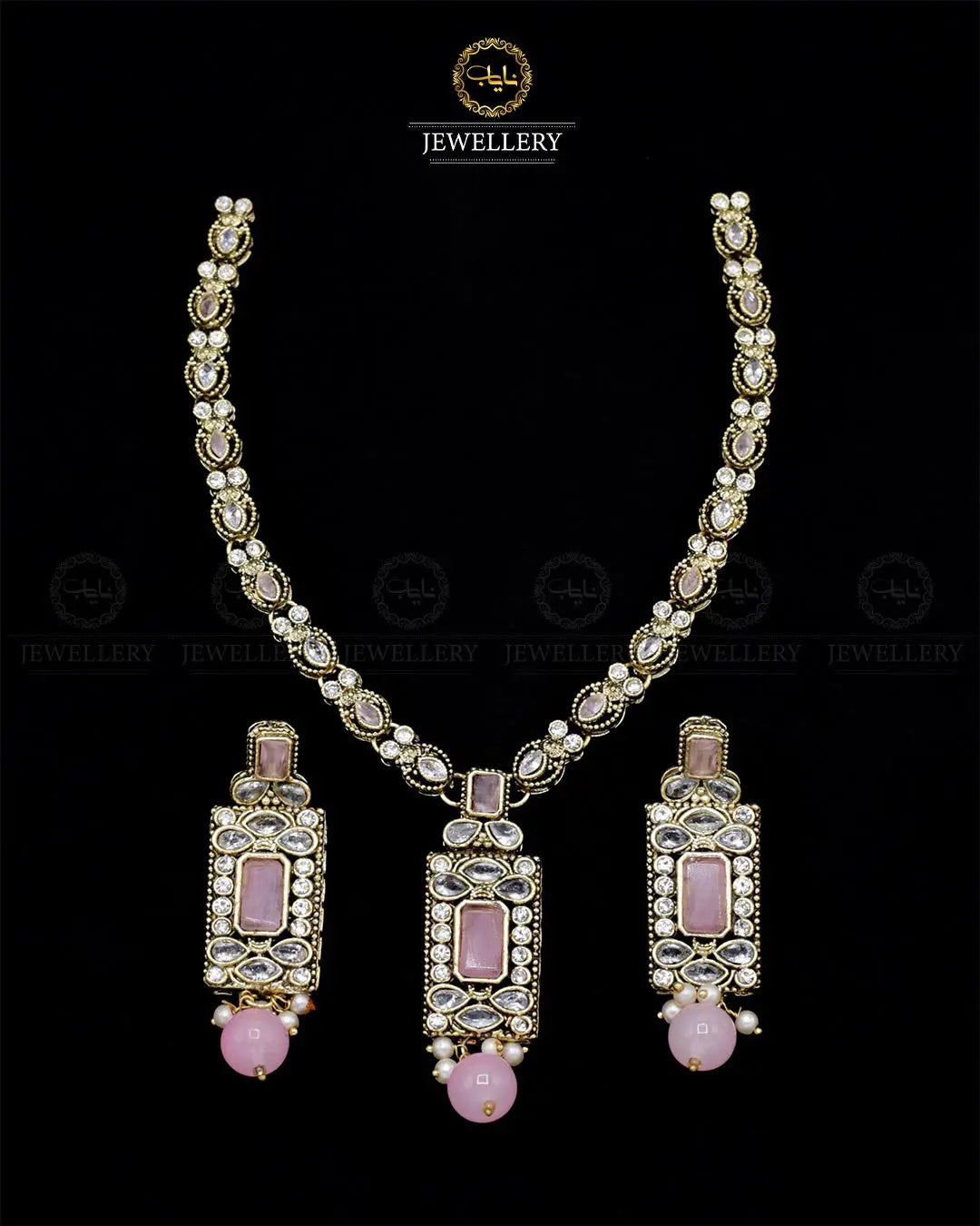 Egyptian Necklace set NJ-1862-G Nayab Jewellery