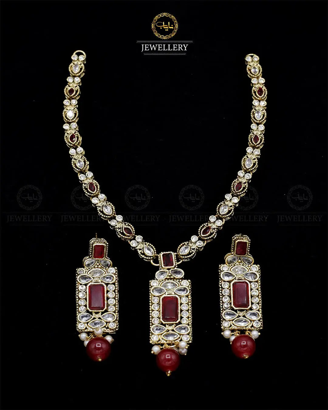 Egyptian Necklace set NJ-1862-G Nayab Jewellery