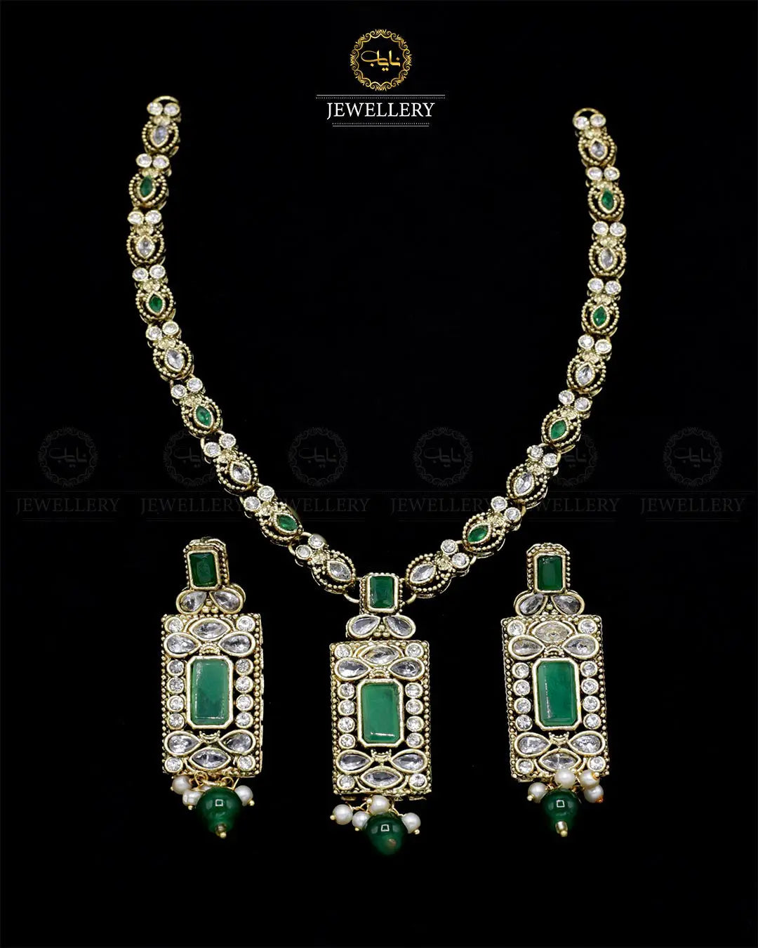 Egyptian Necklace set NJ-1862-G Nayab Jewellery