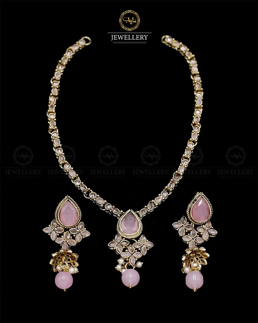 Egyptian Necklace set with Jhumki NJ-1863-G Nayab Jewellery