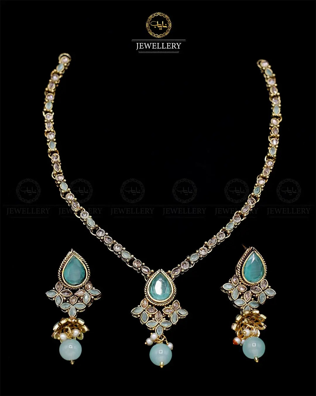 Egyptian Necklace set with Jhumki NJ-1863-G Nayab Jewellery