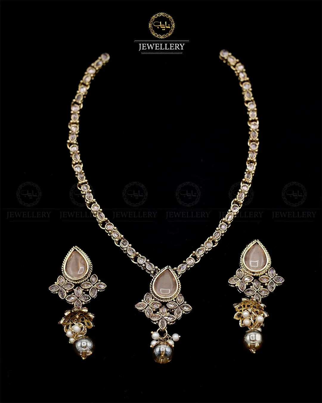 Egyptian Necklace set with Jhumki NJ-1863-G Nayab Jewellery