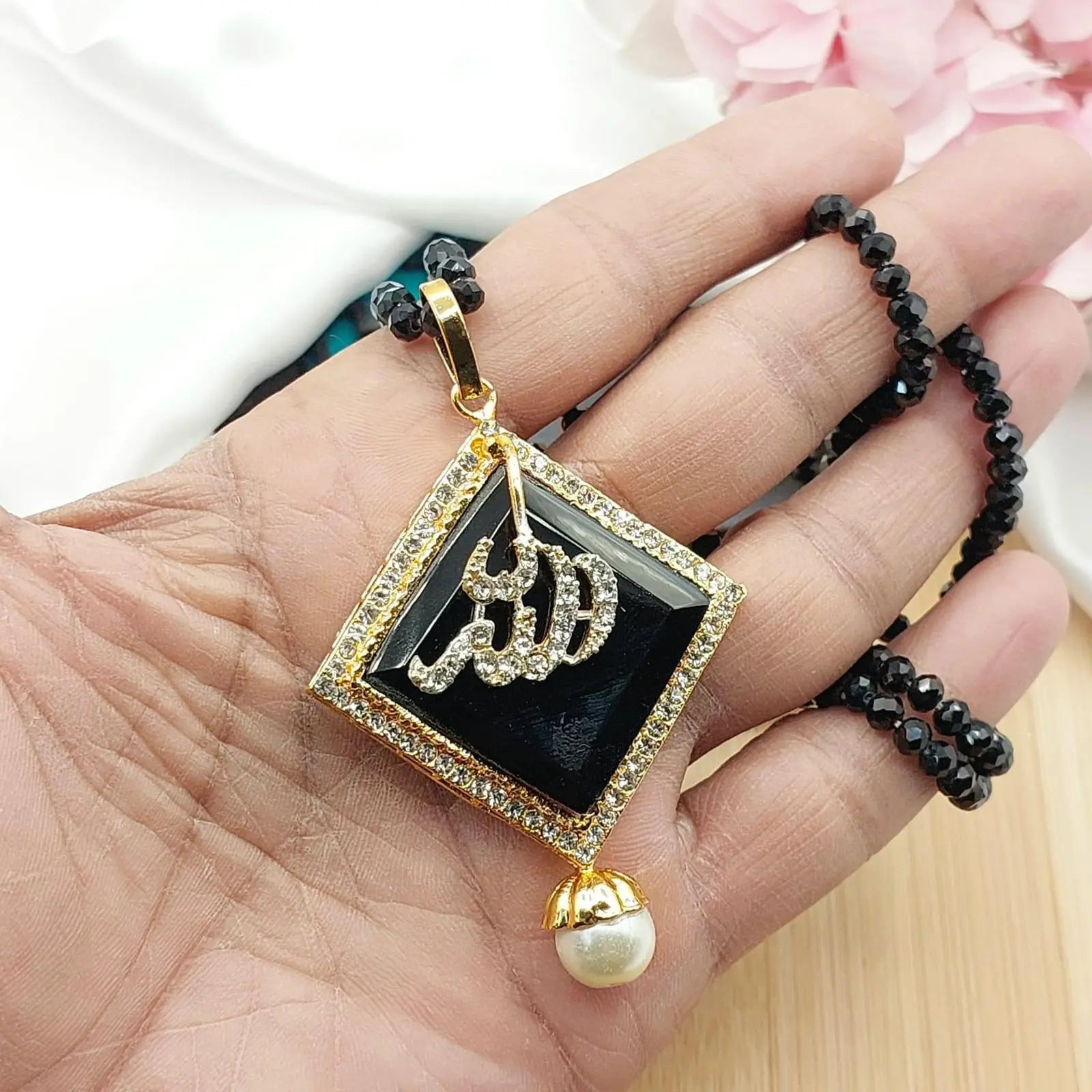 Egyptian Squre Stone Calligraphy pendant -2180 Nayab Jewellery