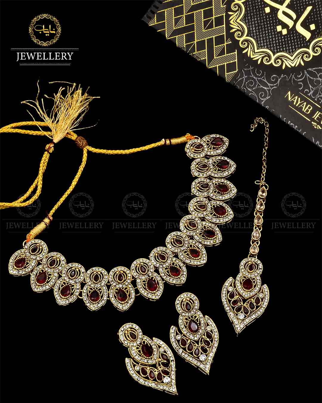 Egyptian Zarcon Necklace set NJ-1717-G Nayab Jewellery