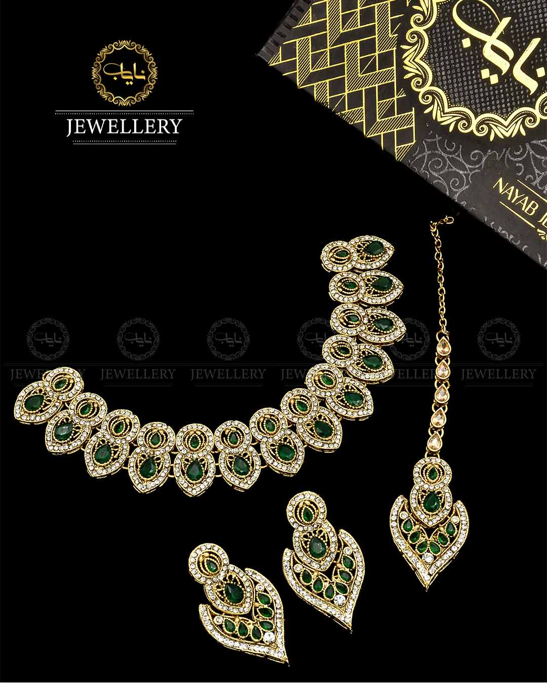 Egyptian Zarcon Necklace set NJ-1717-G Nayab Jewellery