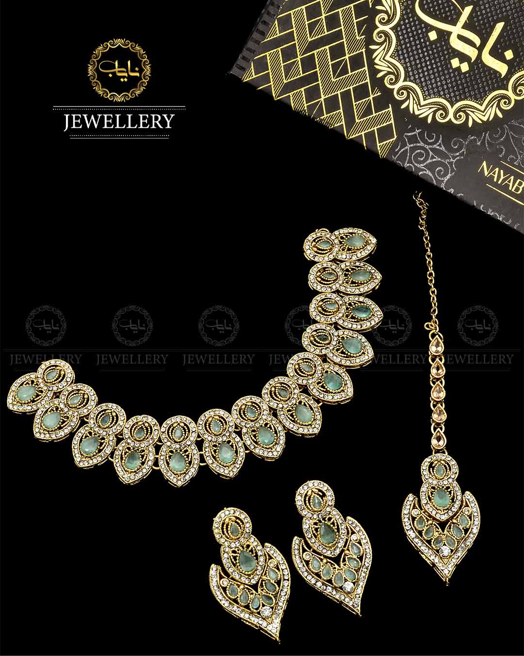 Egyptian Zarcon Necklace set NJ-1717-G Nayab Jewellery