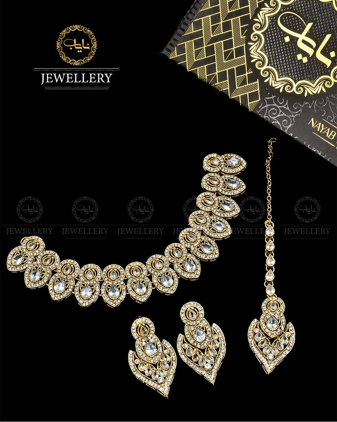 Egyptian Zarcon Necklace set NJ-1717-G Nayab Jewellery