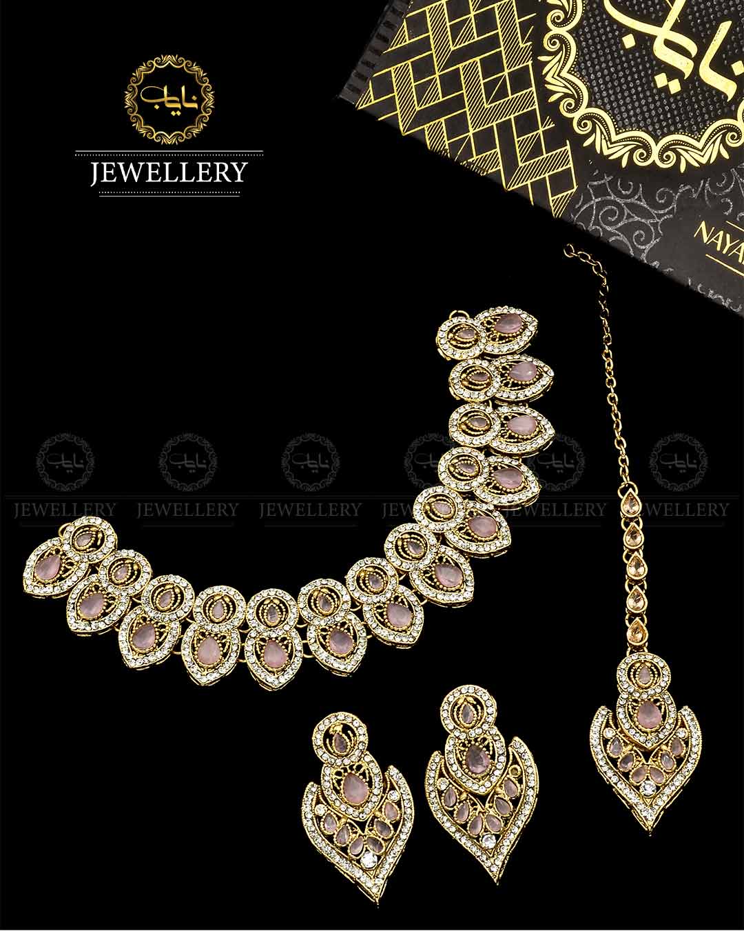 Egyptian Zarcon Necklace set NJ-1717-G Nayab Jewellery