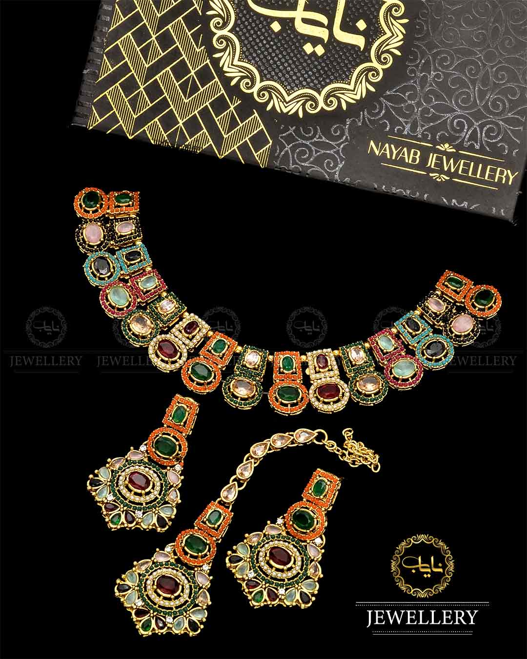 Egyptian Zarcon Necklace set NJ-1718-G Nayab Jewellery