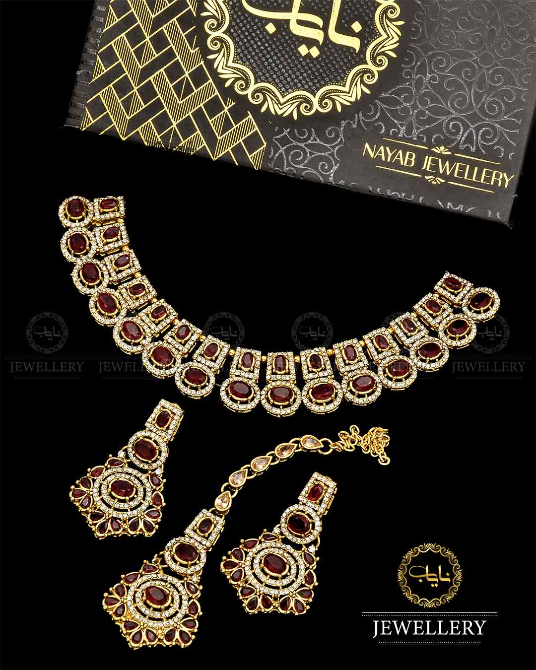 Egyptian Zarcon Necklace set NJ-1718-G Nayab Jewellery