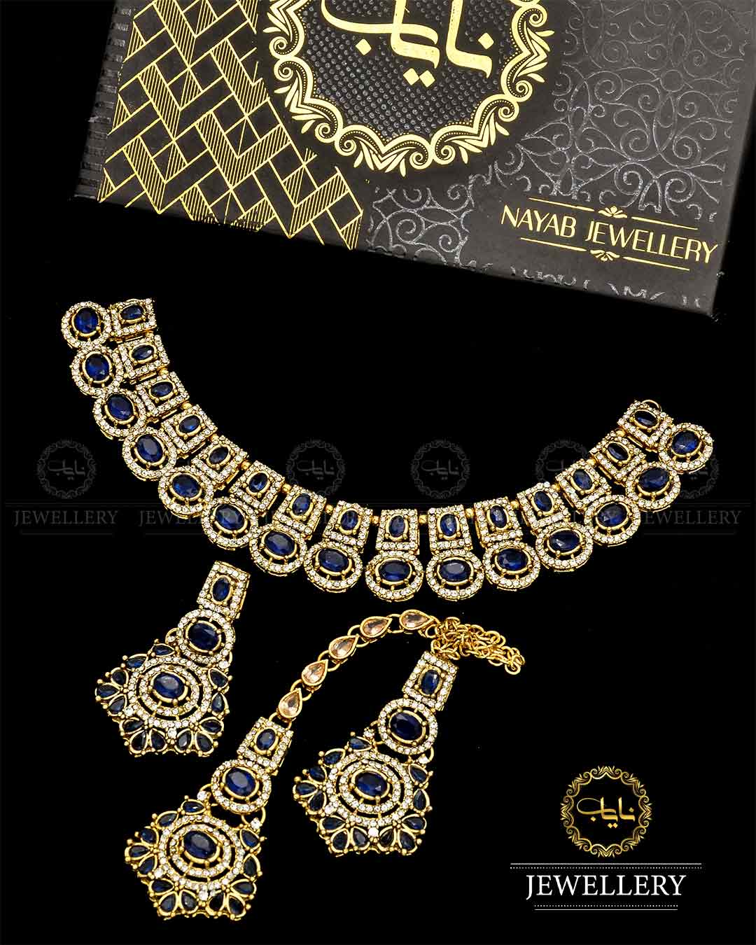 Egyptian Zarcon Necklace set NJ-1718-G Nayab Jewellery