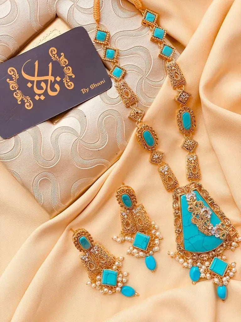 Elegant Egyptian Mala Set with Earring NJ-1212 Nayab Jewellery