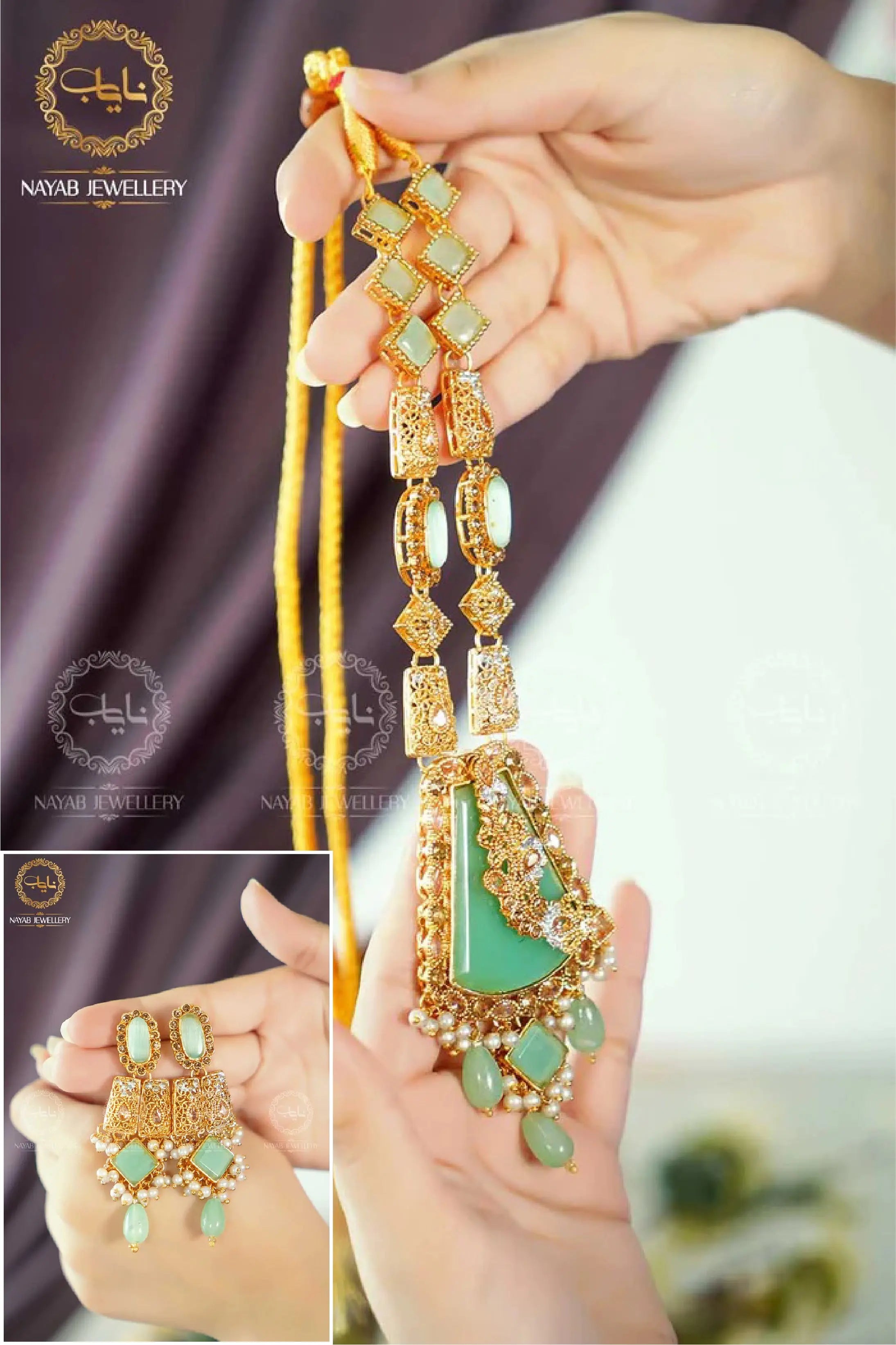 Elegant Egyptian Mala Set with Earring NJ-1212 Nayab Jewellery