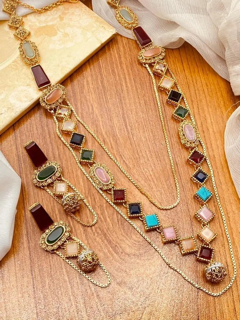 Fine Quality Wedding Egyptian Mala with Earring NJ-1164