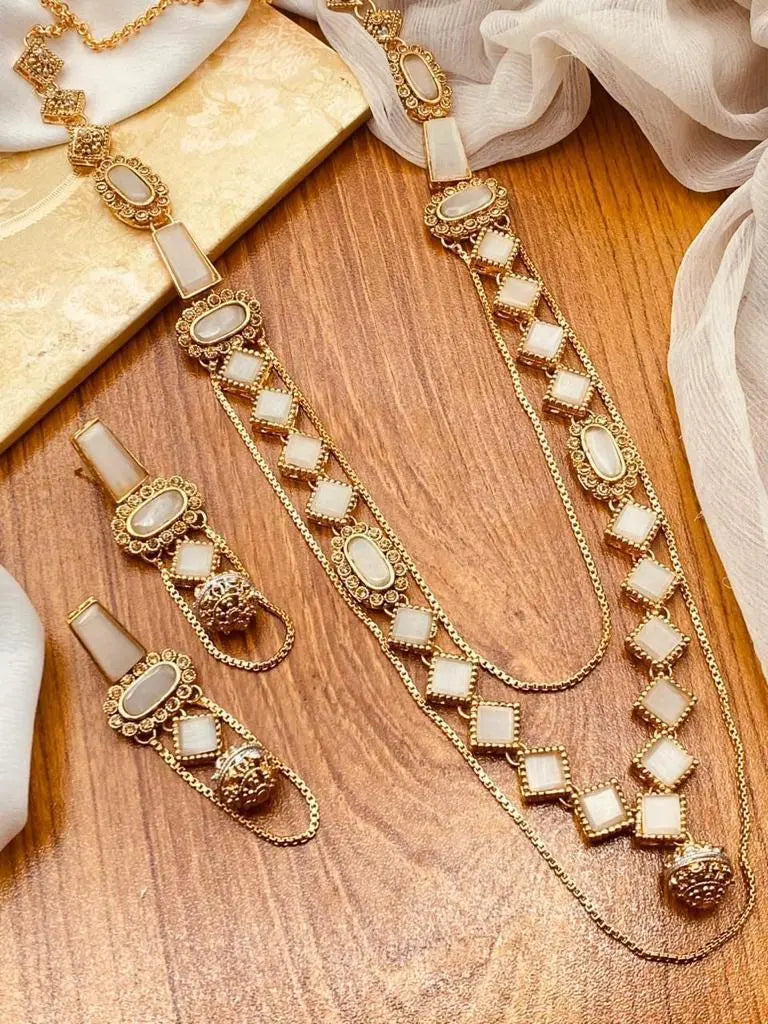 Fine Quality Wedding Egyptian Mala with Earring NJ-1164 Nayab Jewellery