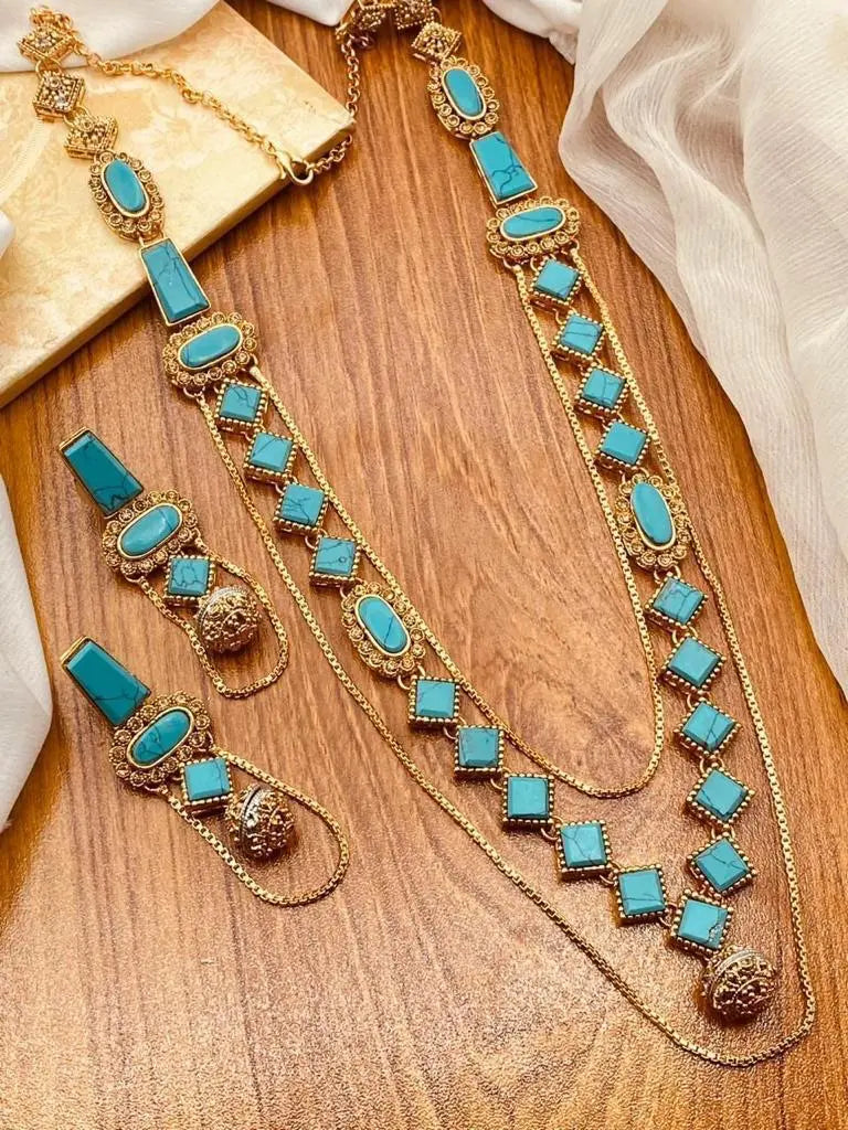 Fine Quality Wedding Egyptian Mala with Earring NJ-1164 Nayab Jewellery