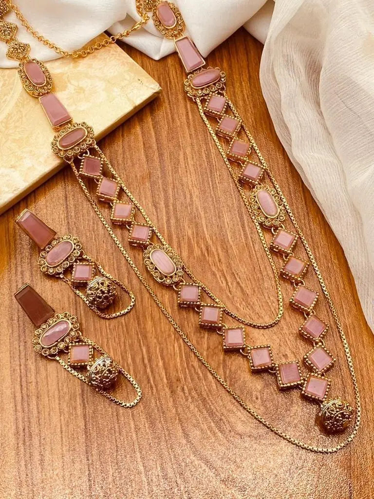 Fine Quality Wedding Egyptian Mala with Earring NJ-1164 Nayab Jewellery