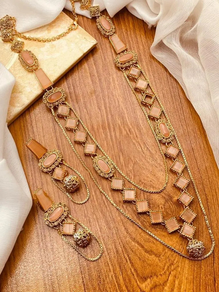 Fine Quality Wedding Egyptian Mala with Earring NJ-1164 Nayab Jewellery