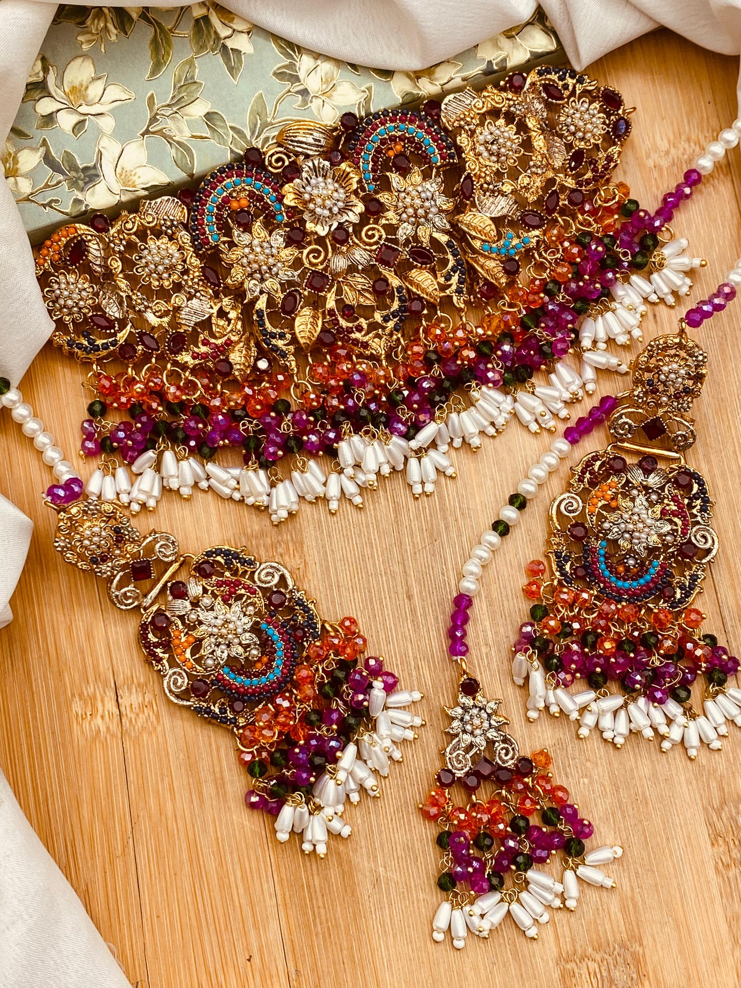 ABQARI Noratan Bridal Chokar Set-2383