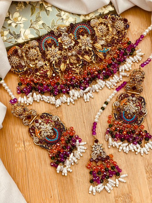 ABQARI Noratan Bridal Chokar Set-2383